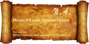Neuschloss Augusztina névjegykártya
